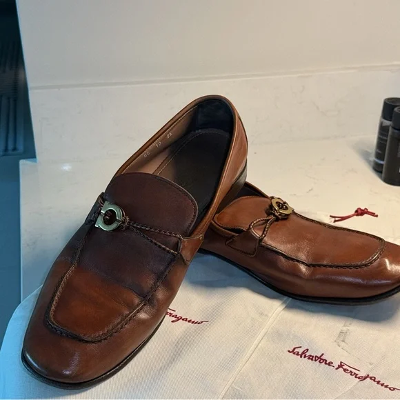 Salvatore Ferragamo Brown Leather Loafers Classic Slip-Ons Salvatore Ferragamo | Shoes | Salvatore Ferragamo Brown  main image 4